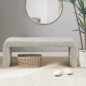 Steve Boucle Waterfall Bench - Beige