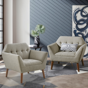 Newport Lounge Chair Set of 2 - Light Grey
