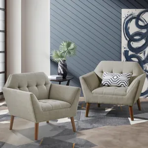 Newport Lounge Chair Set of 2 - Light Grey