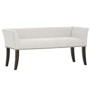 Welburn 49.5\" Upholstered Bench with Back & Wood Legs - Cream
