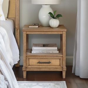 Salina Woven Cane Nightstand - Toasted Almond