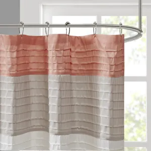 Amherst Faux Silk Shower Curtain - Coral