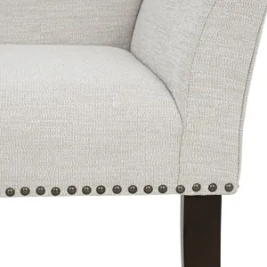 Welburn 49.5\" Upholstered Bench with Back & Wood Legs - Cream