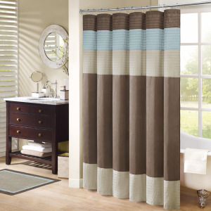 Amherst Faux Silk Shower Curtain - Blue