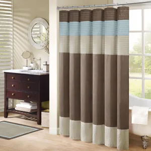 Amherst Faux Silk Shower Curtain - Blue