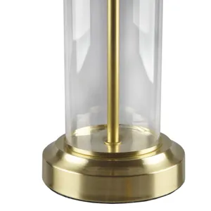 Clarity Glass Cylinder Table Lamp Set of 2 - Gold