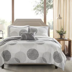 Madison Park Essentials Knowles Quilt Set with Cotton Bed Sheets