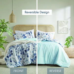 Super Listing Gabby Reversible Floral Botanical Seersucker Comforter Set