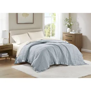 Madison Park Windom Lightweight Down Alternative Blanket with Satin Trim