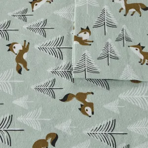Intelligent Design Cozy Soft Cotton Flannel Printed Sheet Set