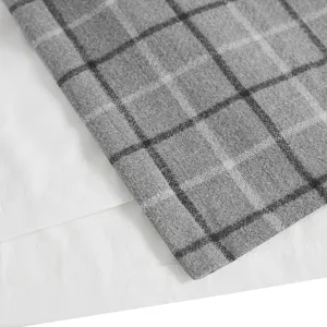 Anaheim Plaid Rod Pocket and Back Tab Curtain Panel with Fleece Lining - Grey