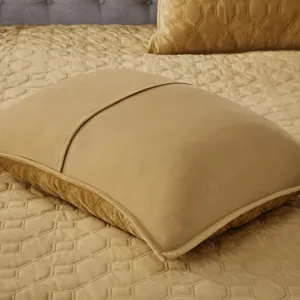 Harper King/California King 3 Piece Velvet Quilt Set - Mustard