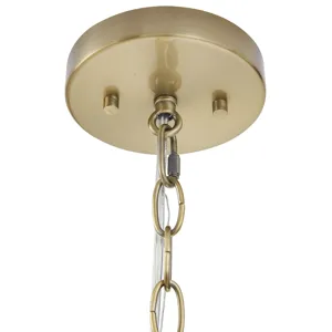 Elegenza 6-light Chandelier with Fabric Drum Shades - Antique Gold