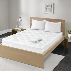 Quiet Nights Queen 300 Thread Count Cotton Sateen Waterproof Mattress Pad - White