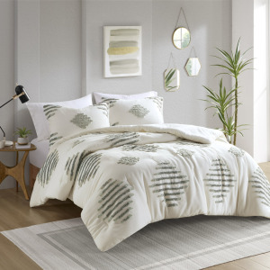 INK+IVY Tahli 3 Piece Cotton Blend Chenille Comforter Set
