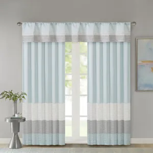 Amherst Polyoni Pintuck Curtain Panel - Aqua