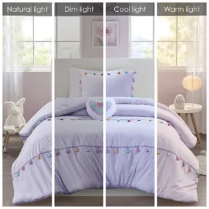 Mi Zone Kids Tessa Tassel Comforter Set with Heart Shaped Throw Pillow