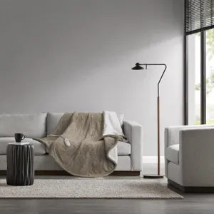 Amira Dream Soft Heated Throw - Brown