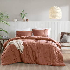 Comfort Spaces Walker Soft Washed Pleated Comforter Set