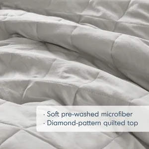 Comfort Spaces Hannah Diamond Quilted Ruffle Edge Comforter Set