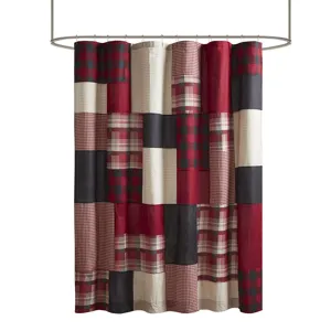 Woolrich Sunset 100% Cotton Shower Curtain - Red