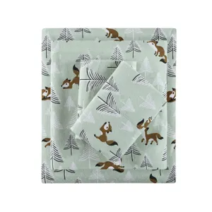 Intelligent Design Cozy Soft Cotton Flannel Printed Sheet Set