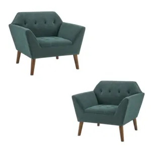 INK+IVY Newport Wide Mid-Century Modern Lounge Chair Set of 2