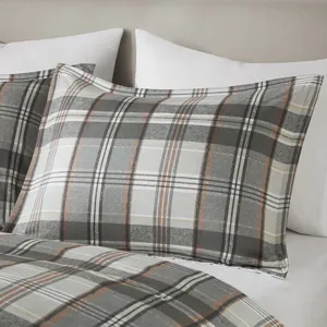 Blake Twin/Twin XL Plaid Duvet Cover Set - Tan/Gray
