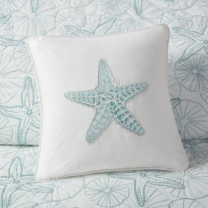 Harbor House Blue Maya Bay Square Pillow - White