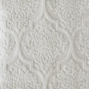 Madison Park Viola 3 Piece Tufted Cotton Chenille Damask Duvet Cover Set
