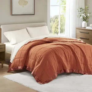Madison Park Windom Lightweight Down Alternative Blanket with Satin Trim