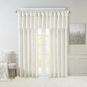 Madison Park Emilia Lightweight Faux Silk Valance With Beads