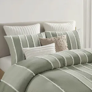 INK+IVY Shay 3 Piece Striped Cotton Comforter Set