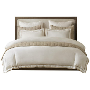 Harbor House Linen Blend Double Flange Duvet Cover Set