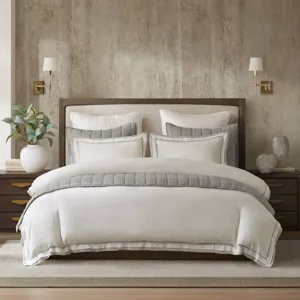 Harbor House Linen Blend Double Flange Duvet Cover Set