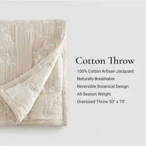 Harbor House Catalina Botanical Cotton Jacquard Throw