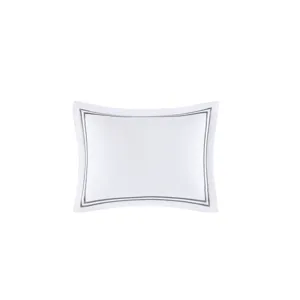 500 Thread Count Luxury Collection Full/Queen 100% Cotton Sateen Embroidered Duvet Cover Set - White