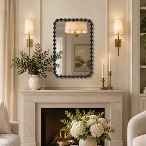 Madison Park Signature Marlowe 24X36 Rounded Rectangle Beaded Wall Mirror