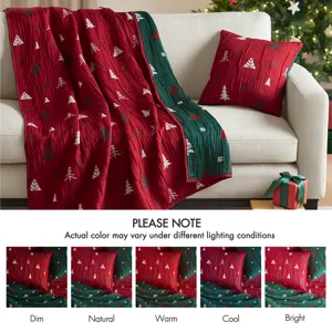 Madison Park Winter 2 Pieces Throw Set - Red