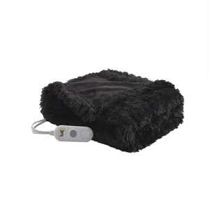 Serta Malea Shaggy Faux Fur Heated Throw