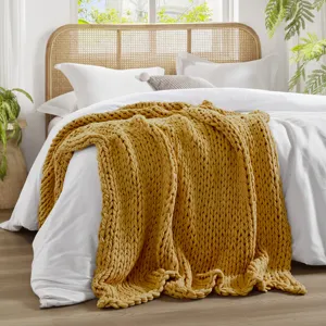 Madison Park Chunky Double Knit Handmade Throw Blanket
