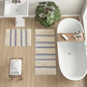 INK+IVY Asher Woven Texture Stripe Bath Rug