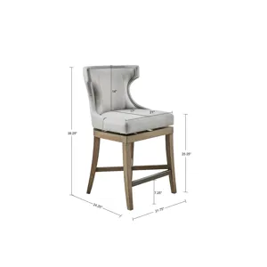 Carson Counter Stool with Swivel Seat - Light Grey