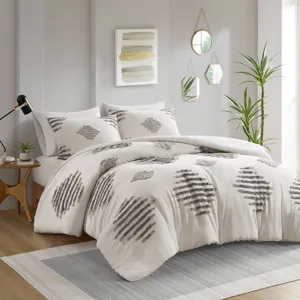 INK+IVY Tahli 3 Piece Cotton Blend Chenille Duvet Cover Set