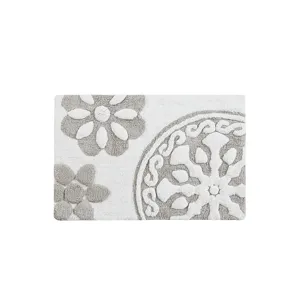 Casablanca Medallion Cotton Tufted Bath Rug - Taupe