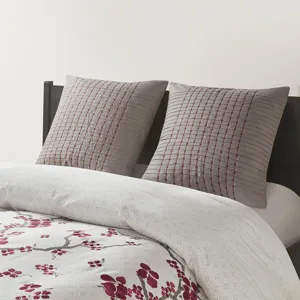 Cherry Blossom Euro Sham - Grey