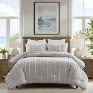 Harbor House Blue Anslee 3 Piece Cotton Yarn Dyed Comforter Set