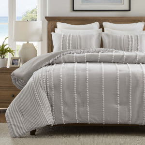 Harbor House Blue Anslee 3 Piece Cotton Yarn Dyed Comforter Set