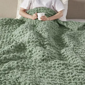 Madison Park Chenille Chunky Knit Throw