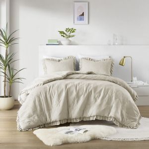 Comfort Spaces Hannah Diamond Quilted Ruffle Edge Comforter Set